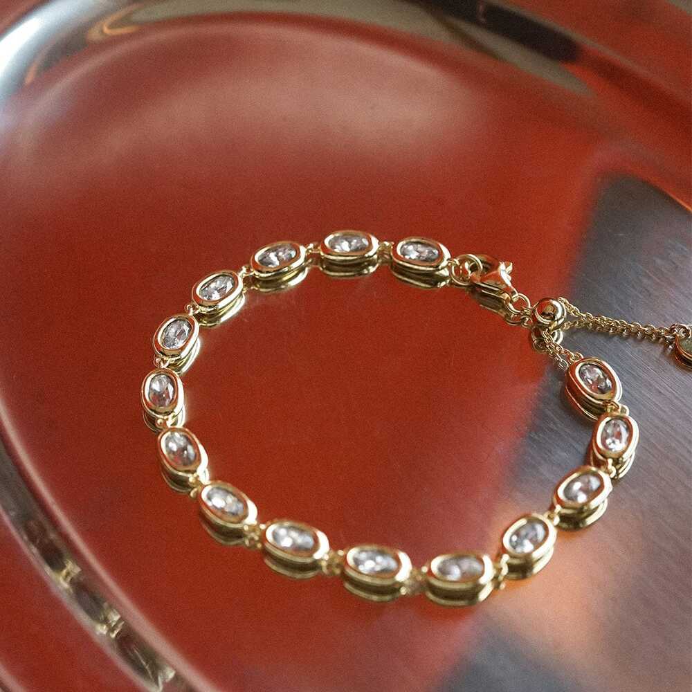 Daisy London Gold Plate Estee Lalonde Sapphire Tennis Bracelet Additional Image - 6