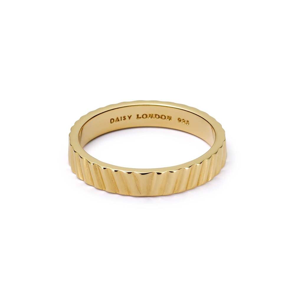 Daisy London Gold Plate Estee Lalonde Sunburst Chunky Stacking Ring
