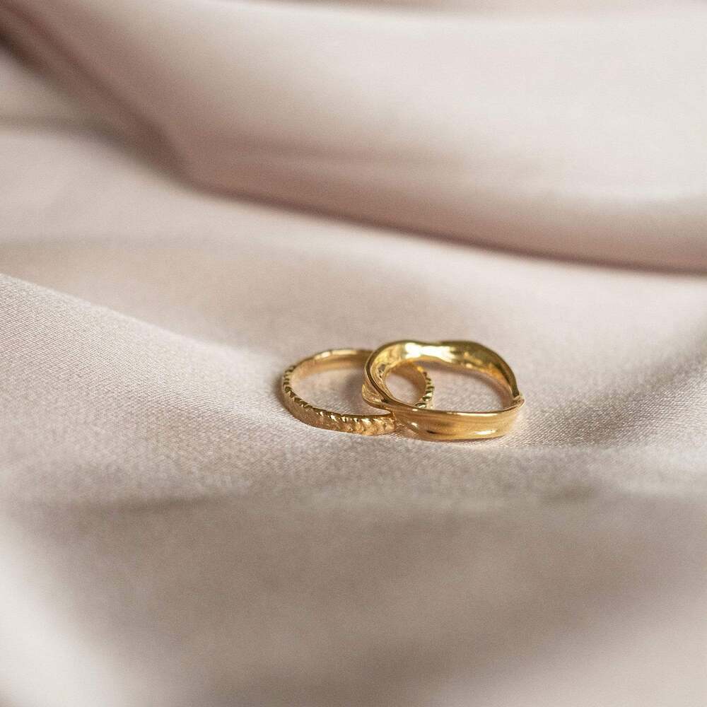 Daisy London Gold Plate Estee Lalonde Thea Stacking Ring Additional Image - 2
