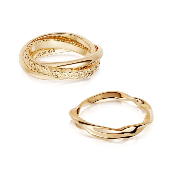 Daisy London Gold Plate Estee Lalonde Trinity Ring Stack