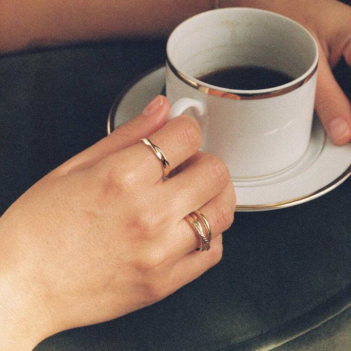 Daisy London Gold Plate Estee Lalonde Trinity Ring Stack Additional Image - 1
