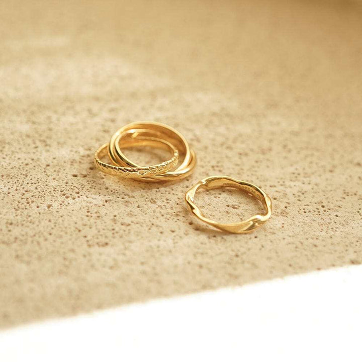 Daisy London Gold Plate Estee Lalonde Trinity Ring Stack Additional Image - 2