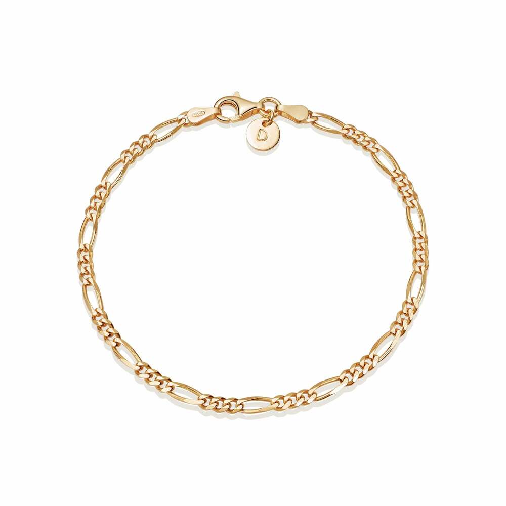 Daisy London Gold Plate Fine Figaro Chain Bracelet