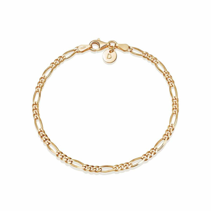 Daisy London Gold Plate Fine Figaro Chain Bracelet