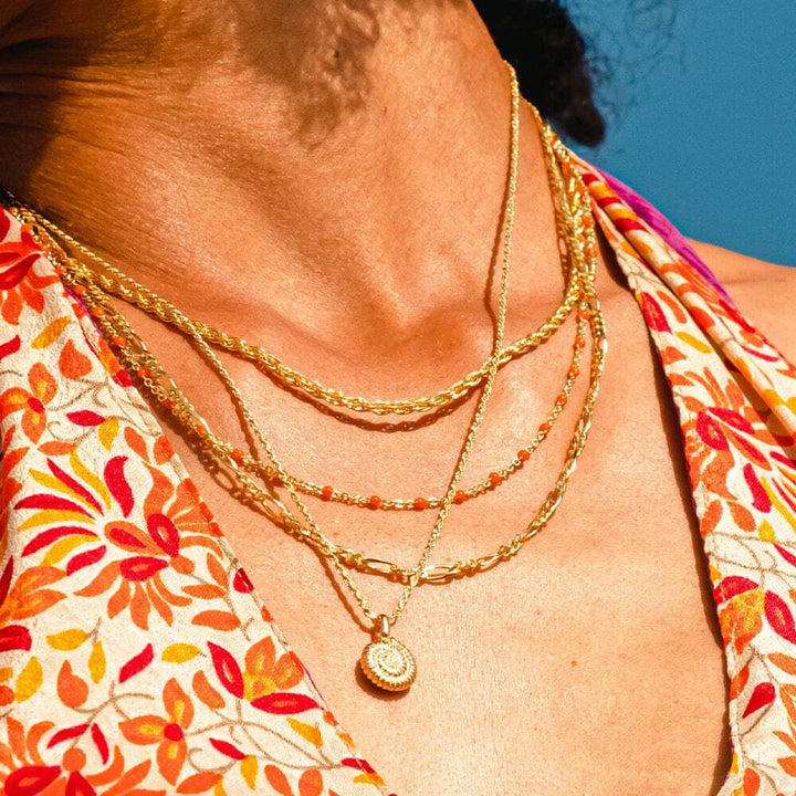 Daisy London Gold Plate Fine Figaro Chain Necklace Additional Image - 1