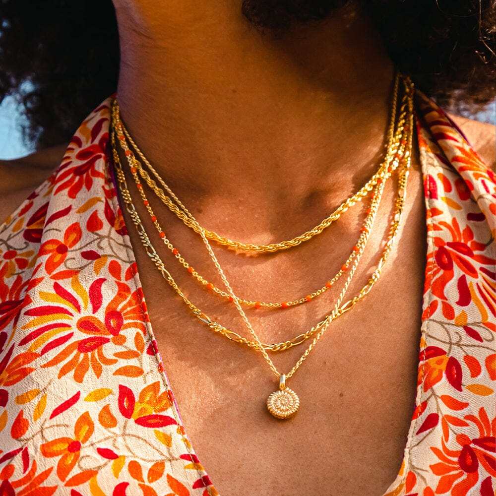 Daisy London Gold Plate Fine Figaro Chain Necklace Additional Image - 5