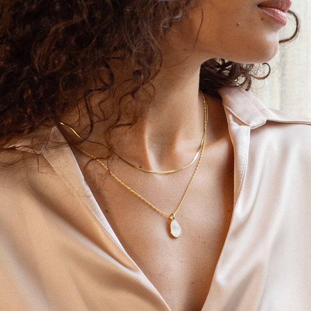 Daisy London Gold Plate Fine Mother Of Pearl Layering Set Additional Image - 2