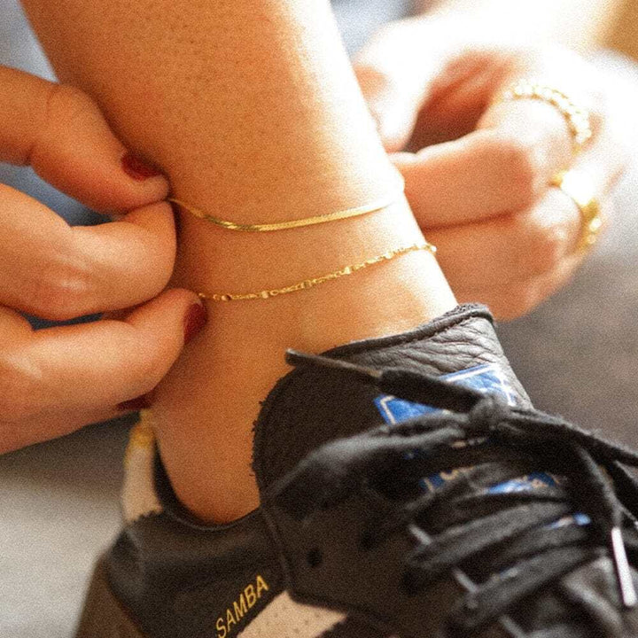 Daisy London Gold Plate Fine Snake Chain Anklet Additional Image - 1