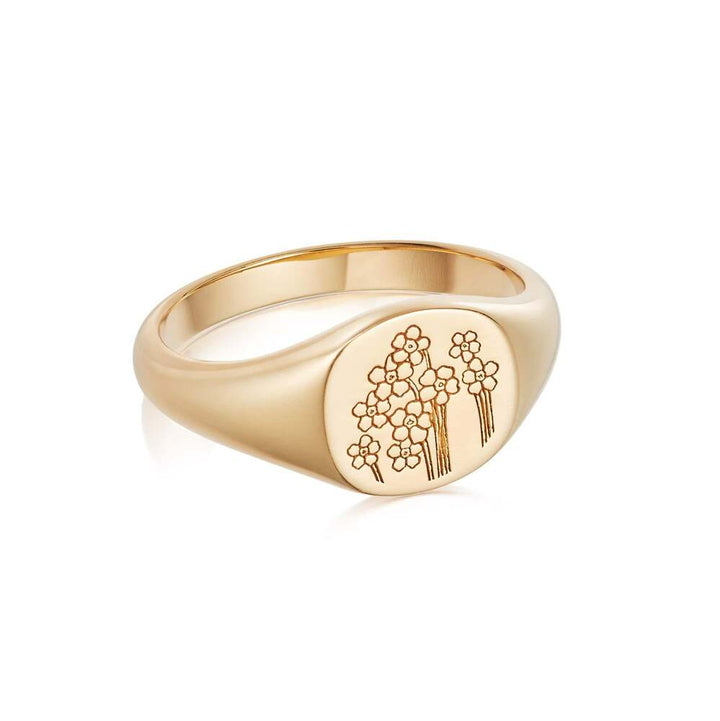 Daisy London Gold Plate Forget Me Not Signet Ring
