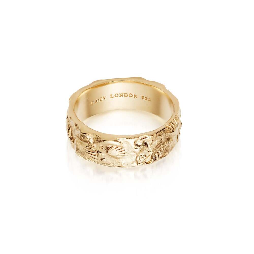 Daisy London Gold Plate Fossil Band Ring