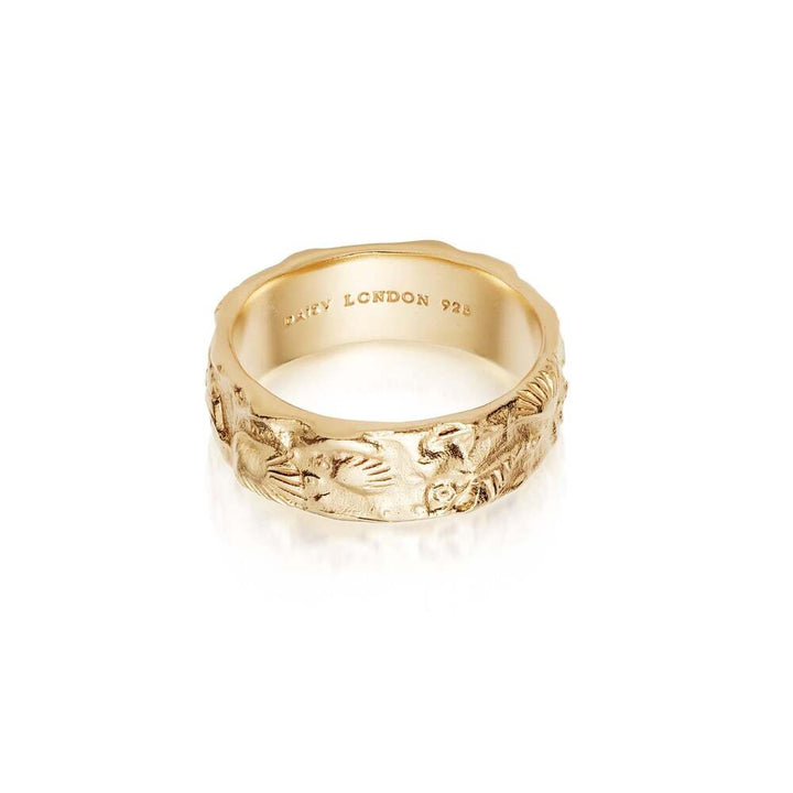 Daisy London Gold Plate Fossil Band Ring
