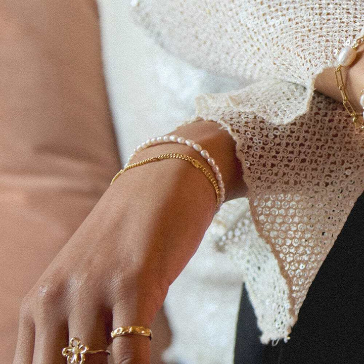 Daisy London Gold Plate Freshwater Seed Pearl Bracelet Additional Image - 1