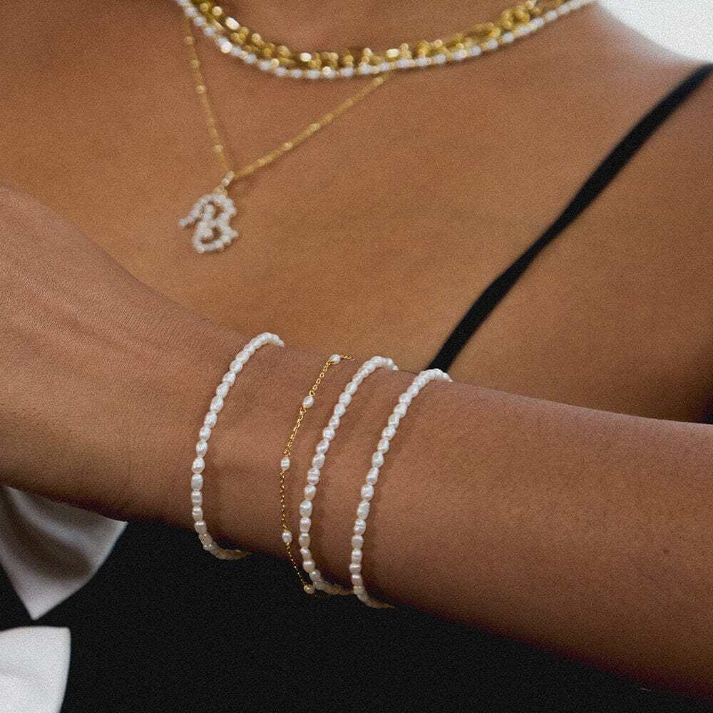 Daisy London Gold Plate Freshwater Seed Pearl Bracelet Additional Image - 3