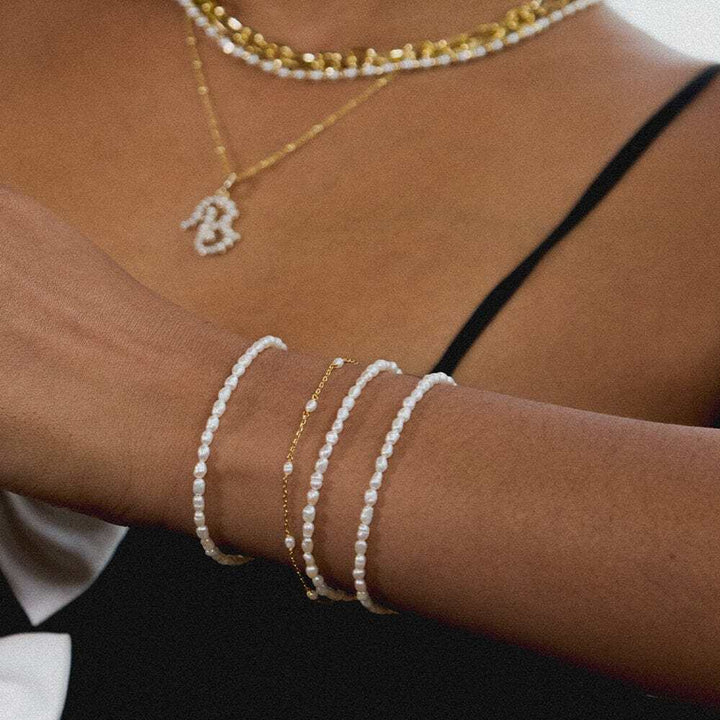 Daisy London Gold Plate Freshwater Seed Pearl Bracelet Additional Image - 3