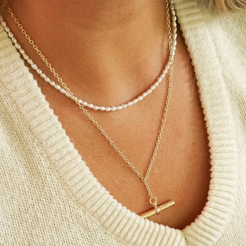 Daisy London Gold Plate Freshwater Seed Pearl Necklace Additional Image - 3