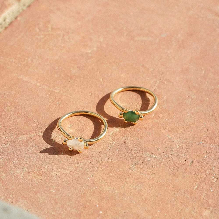 Daisy London Gold Plate Green Aventurine Claw Ring Additional Image - 3
