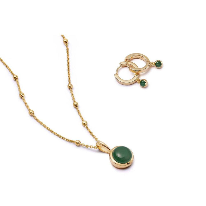 Daisy London Gold Plate Green Aventurine Layering Set