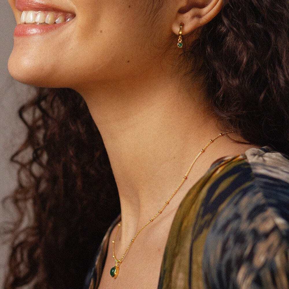 Daisy London Gold Plate Green Aventurine Layering Set Additional Image - 1