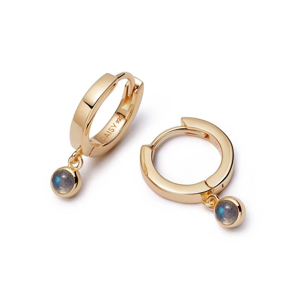 Daisy London Gold Plate Healing Huggie Hoop Earrings Additional Image - 4