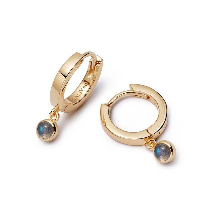 Daisy London Gold Plate Healing Huggie Hoop Earrings Additional Image - 4