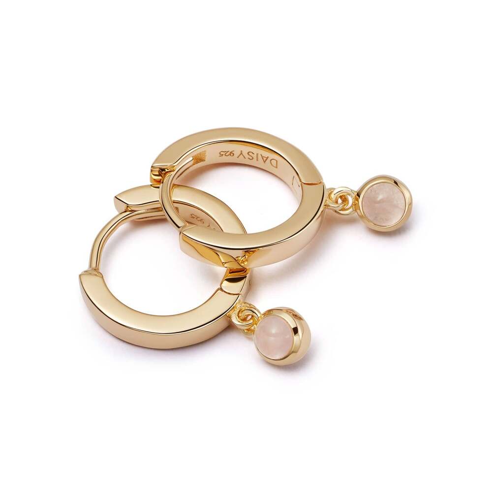 Daisy London Gold Plate Healing Huggie Hoop Earrings Additional Image - 5
