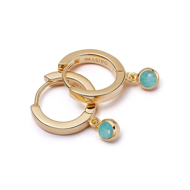 Daisy London Gold Plate Healing Huggie Hoop Earrings Additional Image - 6
