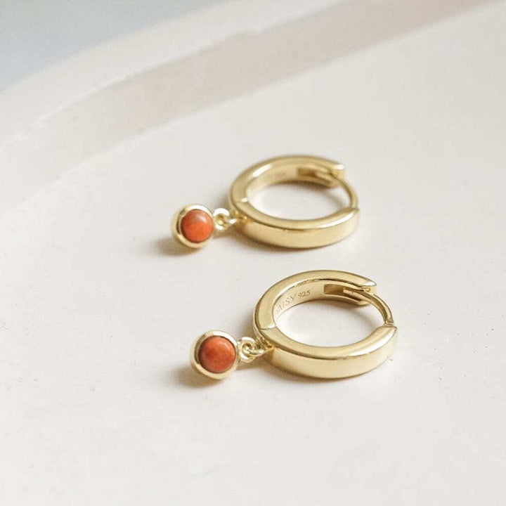 Daisy London Gold Plate Healing Huggie Hoop Earrings Additional Image - 18