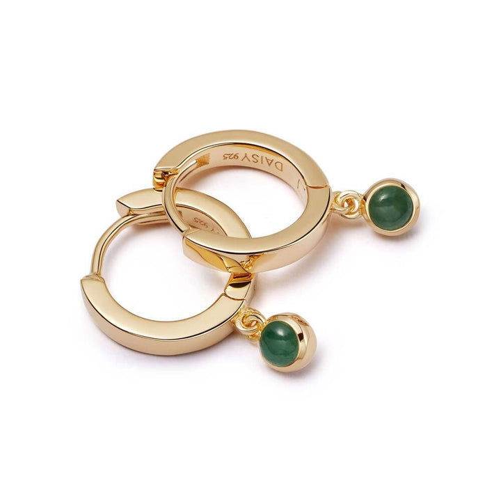 Daisy London Gold Plate Healing Huggie Hoop Earrings Additional Image - 8