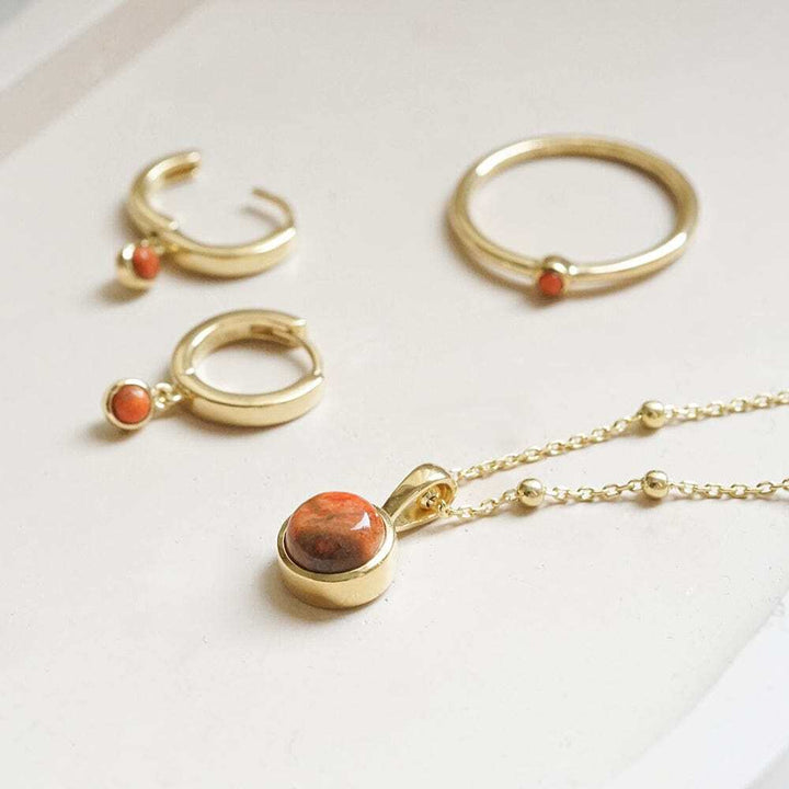 Daisy London Gold Plate Healing Huggie Hoop Earrings Additional Image - 7