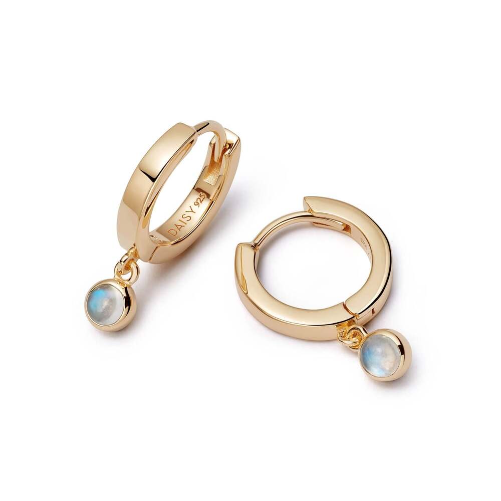 Daisy London Gold Plate Healing Huggie Hoop Earrings Additional Image - 1