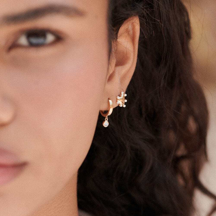 Daisy London Gold Plate Healing Huggie Hoop Earrings Additional Image - 1