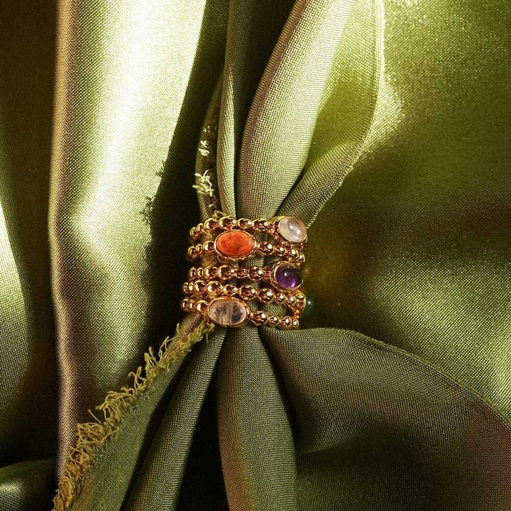 Daisy London Gold Plate Healing Stone Bobble Ring Additional Image - 6