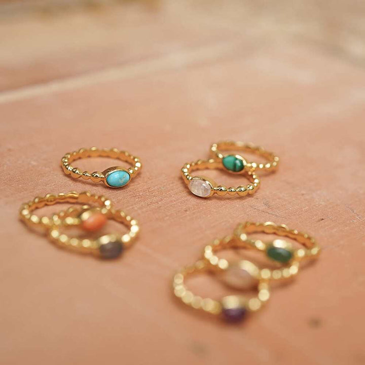 Daisy London Gold Plate Healing Stone Bobble Ring Additional Image - 6