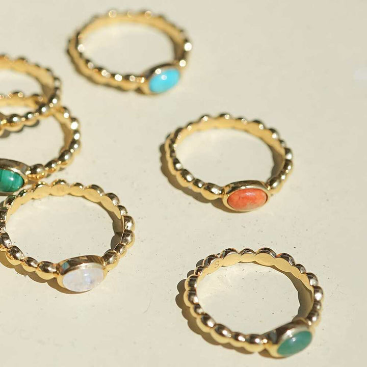 Daisy London Gold Plate Healing Stone Bobble Ring Additional Image - 2