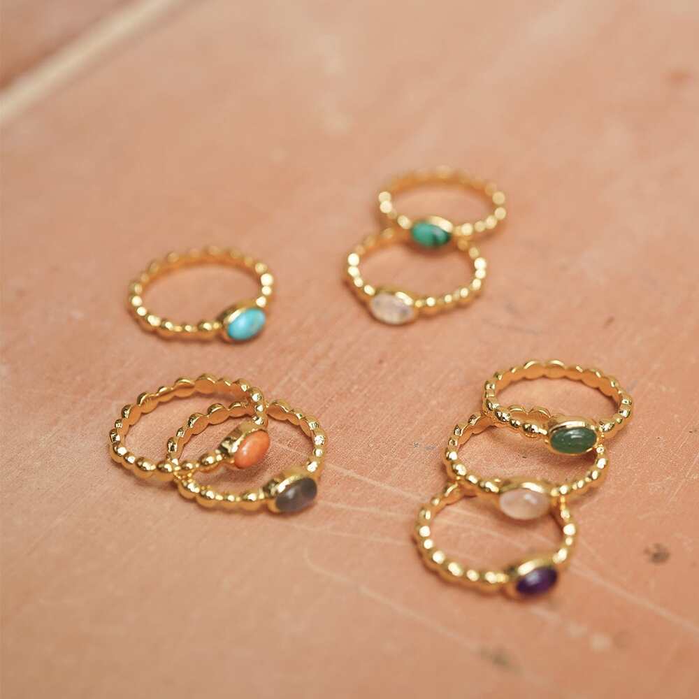Daisy London Gold Plate Healing Stone Bobble Ring Additional Image - 9