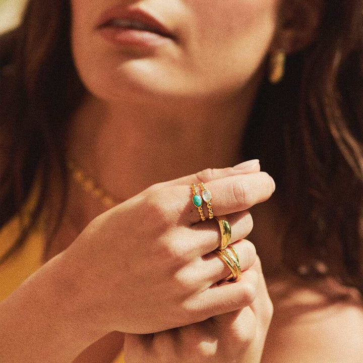 Daisy London Gold Plate Healing Stone Bobble Ring Additional Image - 9