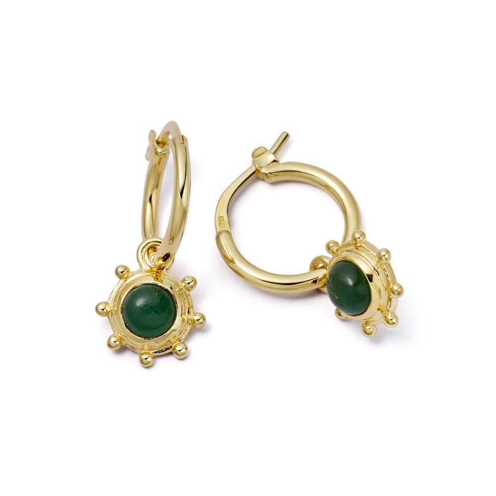 Daisy London Gold Plate Healing Stone Charm Earrings