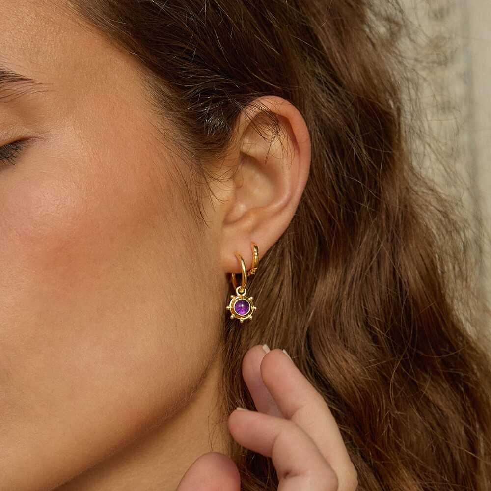 Daisy London Gold Plate Healing Stone Charm Earrings Additional Image - 8