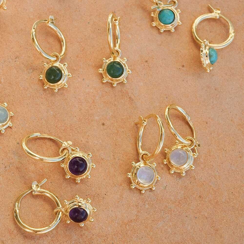 Daisy London Gold Plate Healing Stone Charm Earrings Additional Image - 9