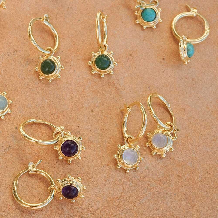 Daisy London Gold Plate Healing Stone Charm Earrings Additional Image - 9