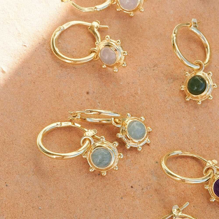 Daisy London Gold Plate Healing Stone Charm Earrings Additional Image - 13