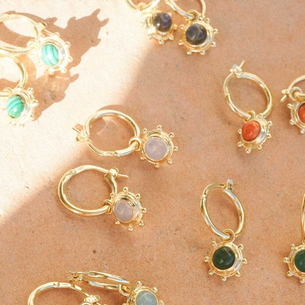 Daisy London Gold Plate Healing Stone Charm Earrings Additional Image - 17