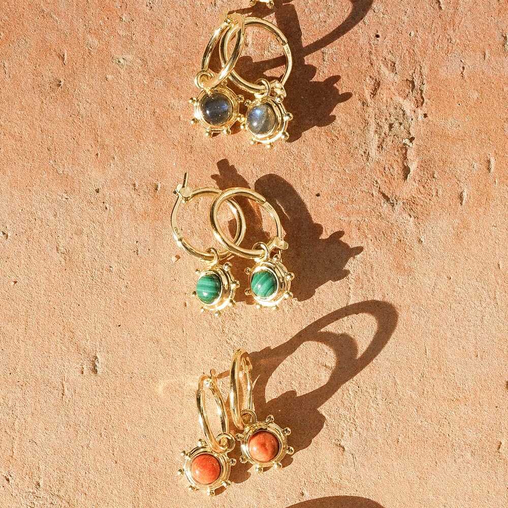 Daisy London Gold Plate Healing Stone Charm Earrings Additional Image - 25