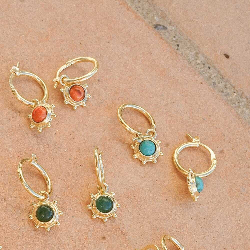 Daisy London Gold Plate Healing Stone Charm Earrings Additional Image - 2