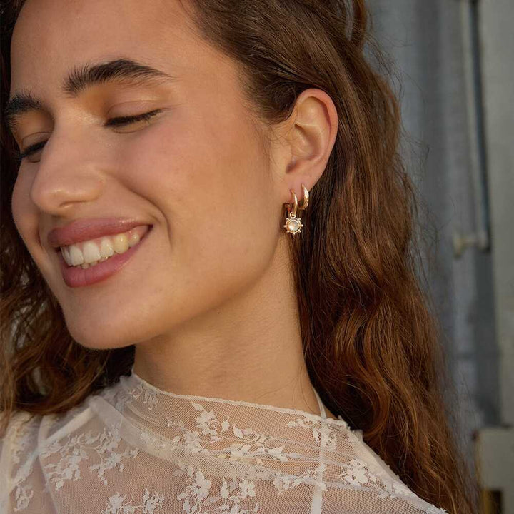 Daisy London Gold Plate Healing Stone Charm Earrings Additional Image - 29