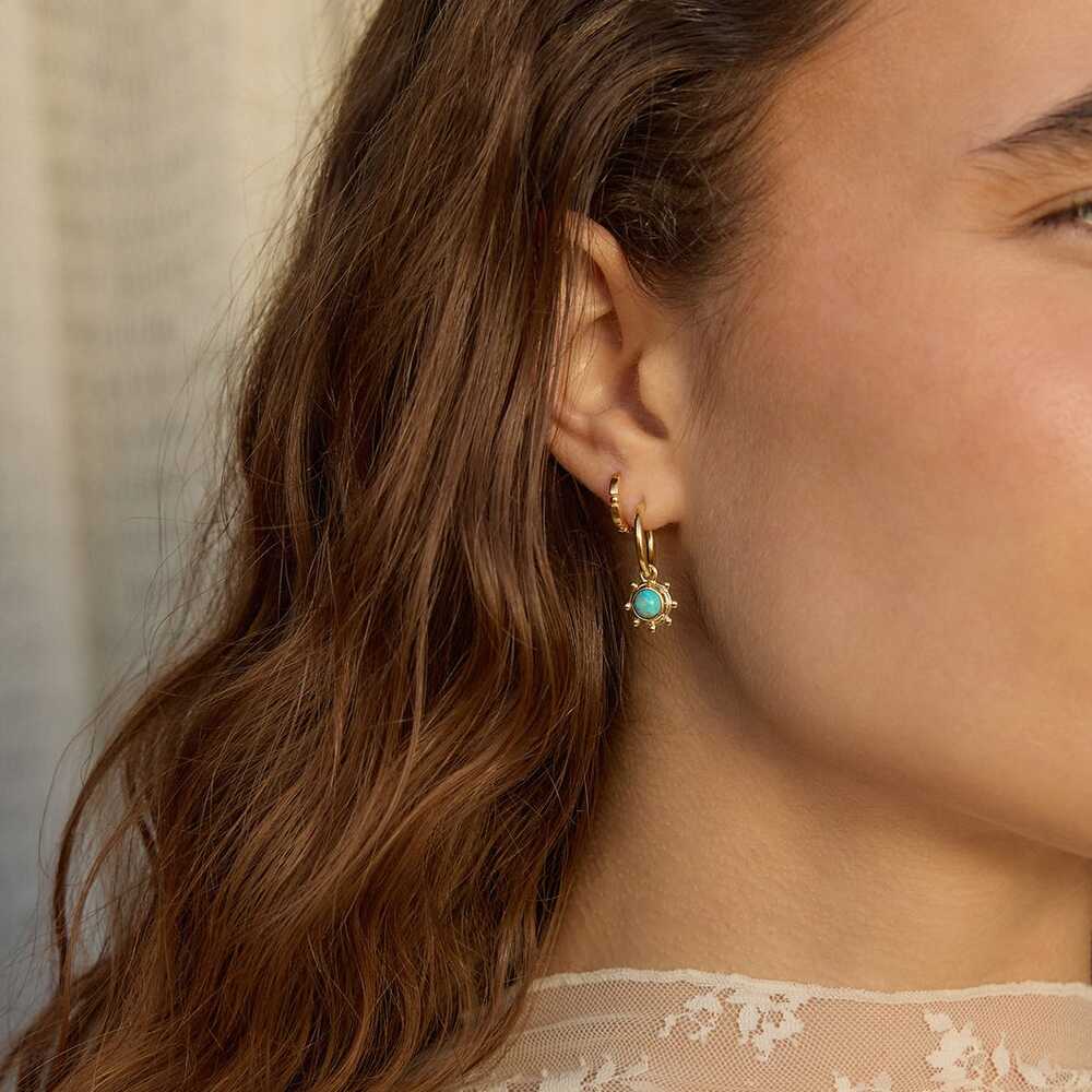 Daisy London Gold Plate Healing Stone Charm Earrings Additional Image - 5