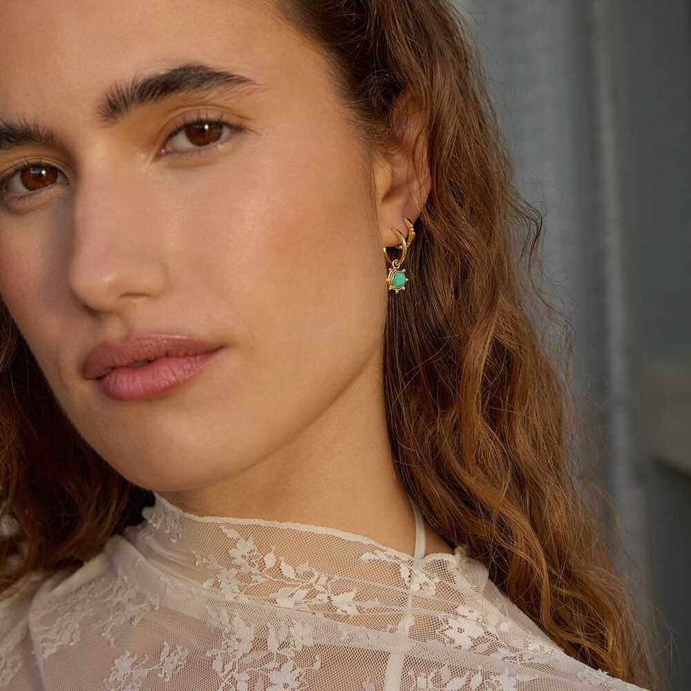 Daisy London Gold Plate Healing Stone Charm Earrings Additional Image - 6