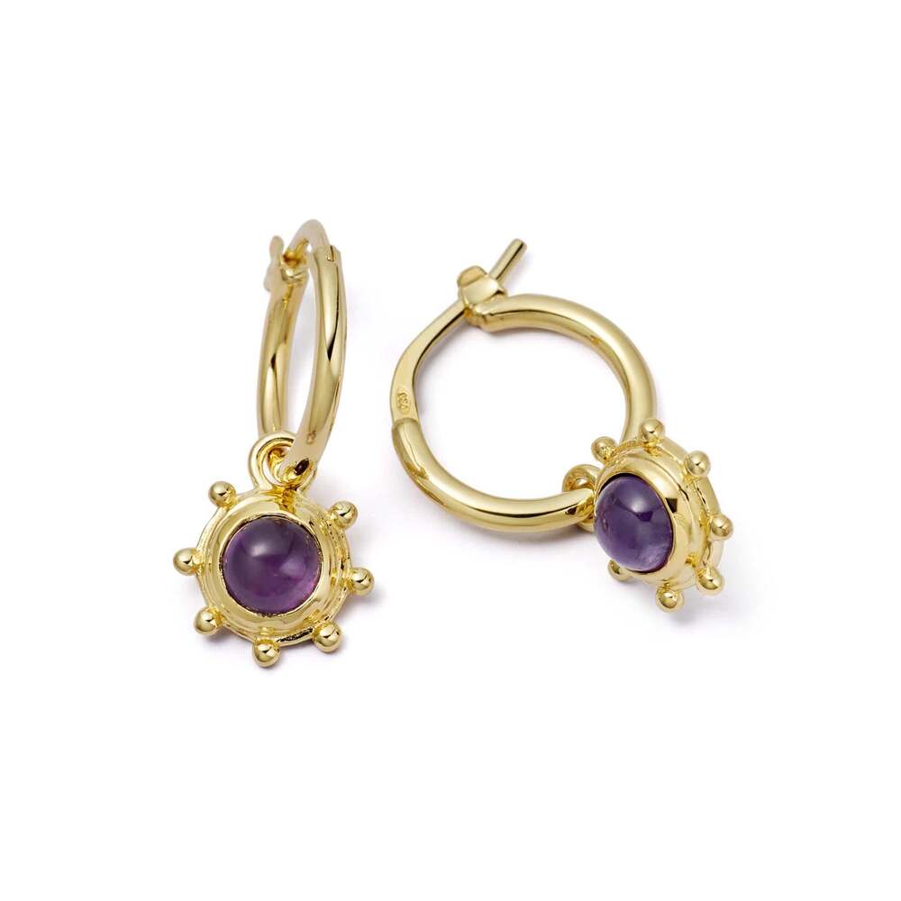 Daisy London Gold Plate Healing Stone Charm Earrings Additional Image - 7