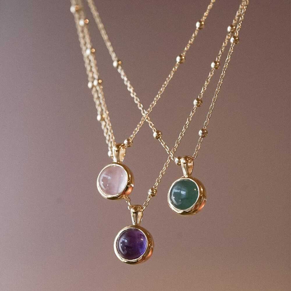 Daisy London Gold Plate Healing Stone Necklace
