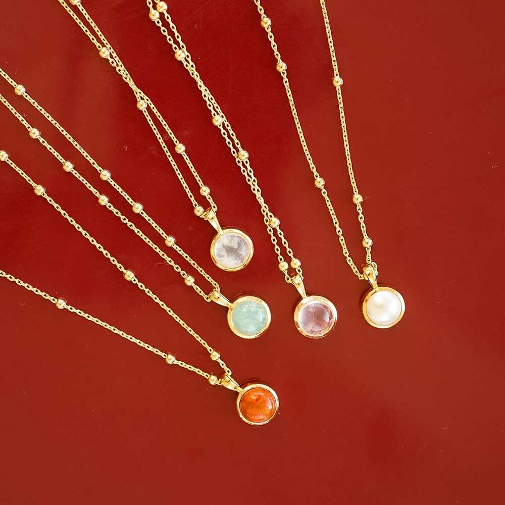 Daisy London Gold Plate Healing Stone Necklace